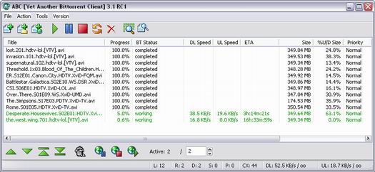 Another Bittorrent Client 3.1 RC 1 screenshot (resized)
