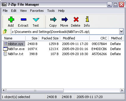 7-Zip 4.28 beta screenshot