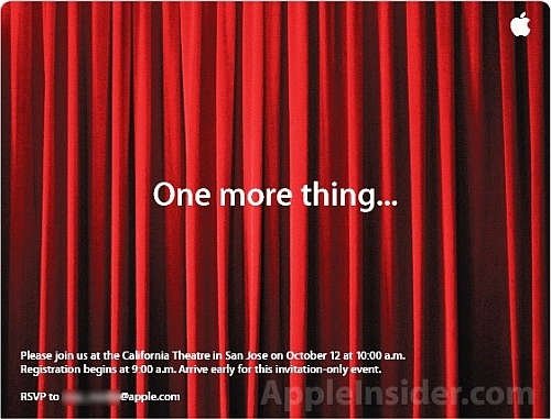 Apple invitation: 'One more thing...' Apple invitation: 'One more thing...'
