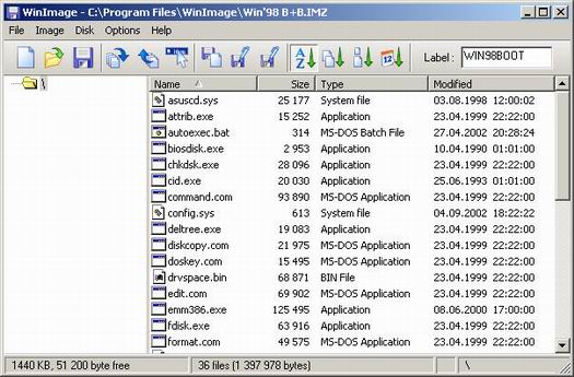 WinImage 8.00 screenshot (resized)