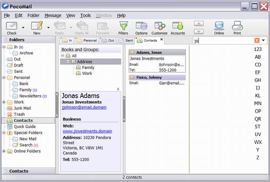 PocoMail contacts screenshot (resized)
