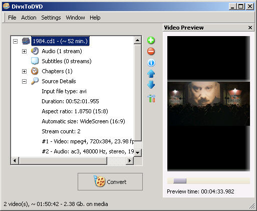 DivxToDVD 2 1.99.23 screenshot