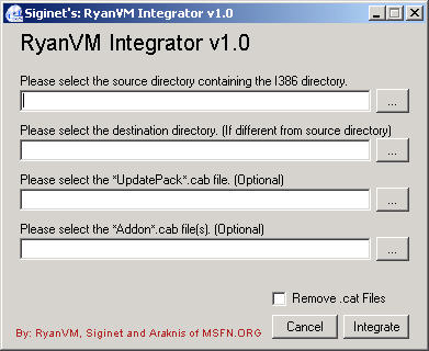 RyanVM Integrator 1.0 screenshot