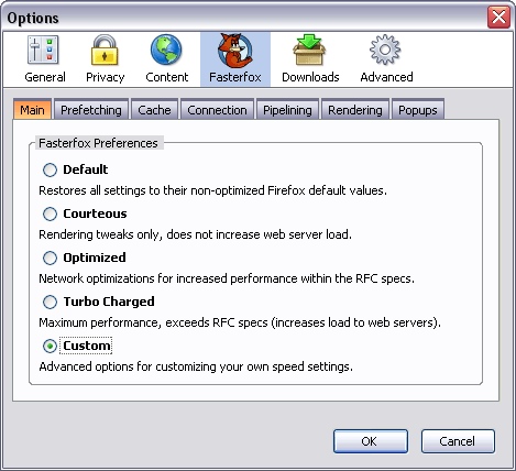Fasterfox screenshot