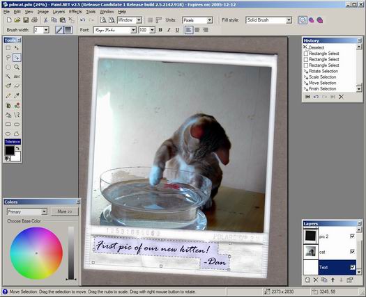 Paint.NET 2.5 RC 1 screenshot (resized)