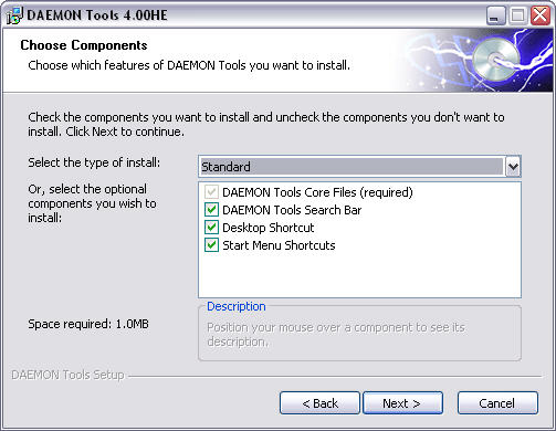 Daemon Tools 4.0 installatie screenshot