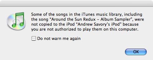 Poging om kopieerbeveiligde muziek op iPod te zetten