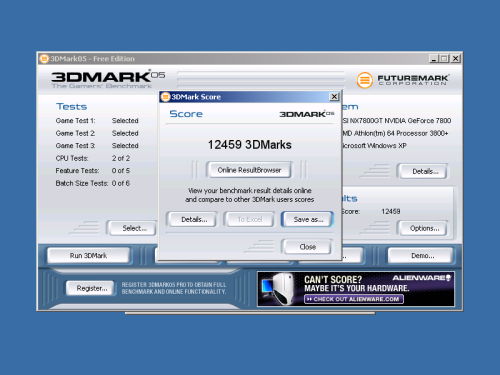 HCC Dagen 2005 - Overklokdemo, 3DMark05 @ 12.459 punten (klein) HCC Dagen 2005 - Overklokdemo, 3DMark05 @ 12.459 punten (klein)