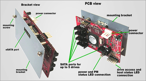 Addonics 5X1 eSATA port multiplier