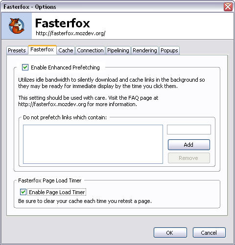 Fasterfox 2.0.0 screenshot