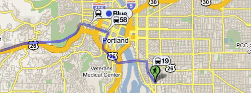 Google Transit (beta) screenshot 