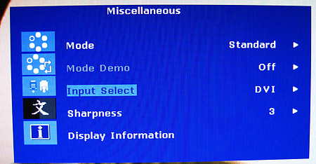 BenQ FP202W (OSD screenshot)