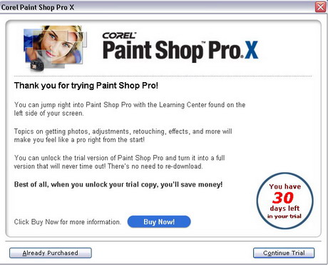 Paint Shop Pro X trail