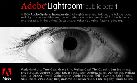 Adobe Lightroom - splash screen
