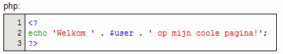 Een stukje PHP-code