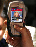 Televisie op mobieltje