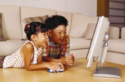 Kinderen met computer