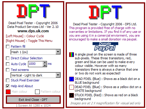 dpt dead pixel tester