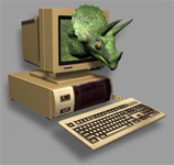 Computer met virtueel beestje
