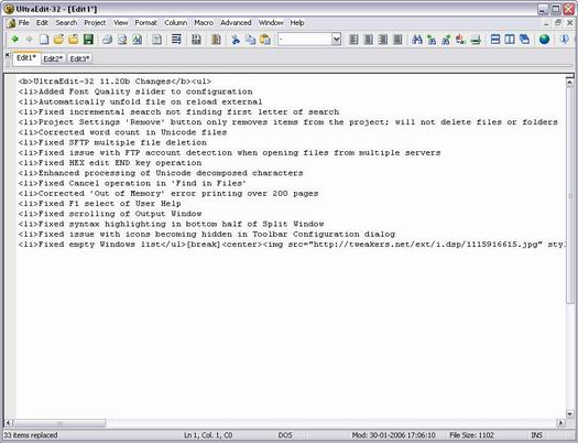 UltraEdit 11.20b screenshot (resized)