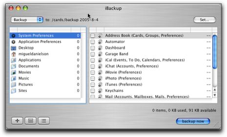iBackup screenshot