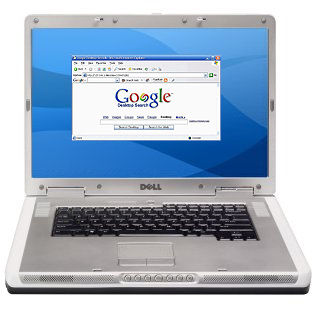 Dell-laptop met Google Desktop in de browser