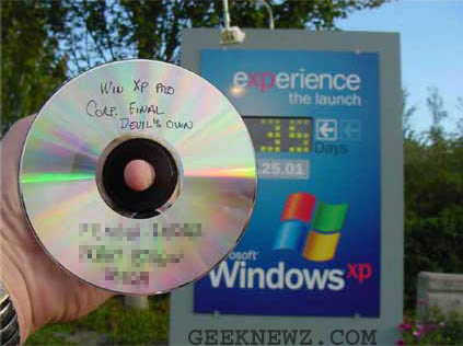 Illegale Windows XP-cd / devils0wn-serial / pre-launch