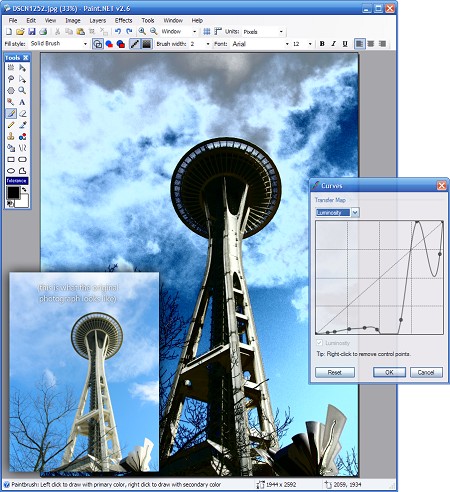 Paint.NET 2.6 - curves