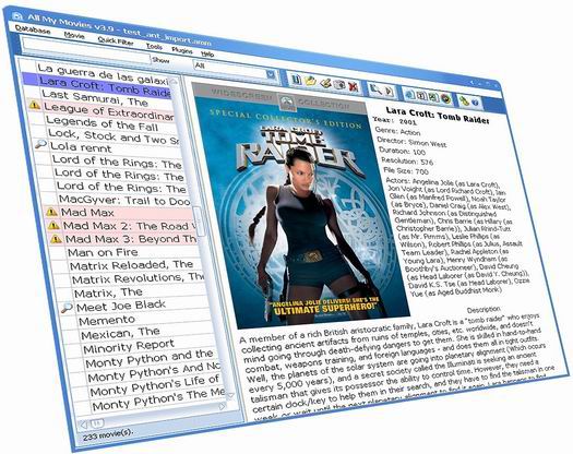 All My Movies 3.9 screenshot, schuin (resized)