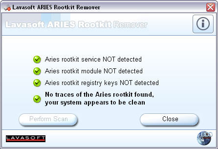 Aries Rootkit Remover screenshot Aries Rootkit Remover screenshot