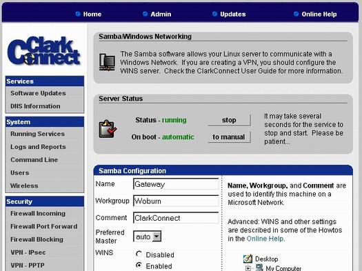 ClarkConnect screenshot (resized)