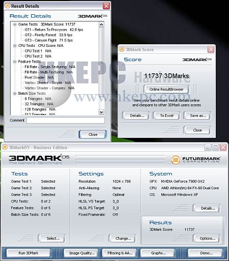 3DMark05-score Quad SLI-opstelling 3DMark05-score Quad SLI-opstelling