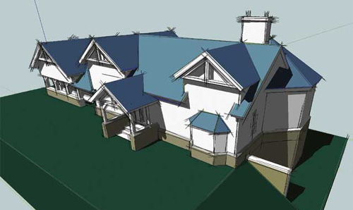 Ontwerp landhuisje met behulp van SketchUp