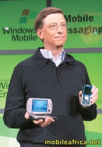 Bill Gates met mobiele apparaten