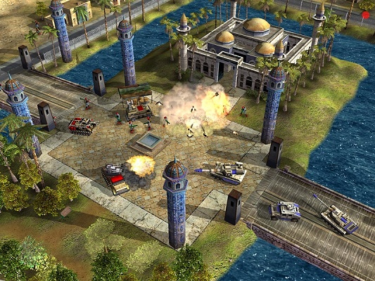Command & Conquer - tank, ontploffing, gebouw enzo