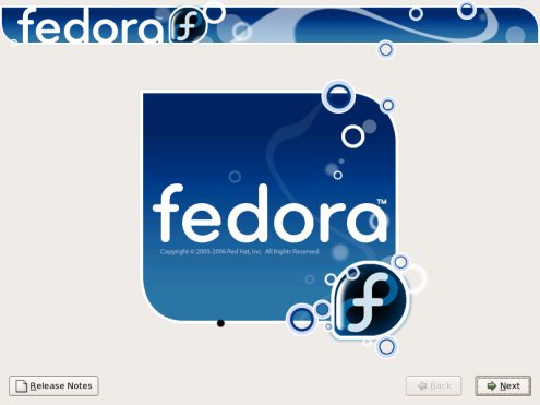 Fedora Core 5 - Loginscherm