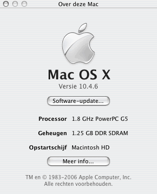 Apple Mac OS X 10.4.6 - About