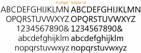 Microsoft Segoe versus Linotype Frutiger