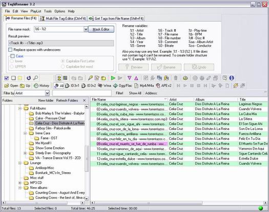 Tag&Rename 3.2 screenshot (resized)
