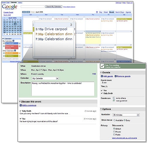 Google Calendar screenshot