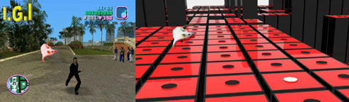 Muis in virtuele en werkelijke omgeving