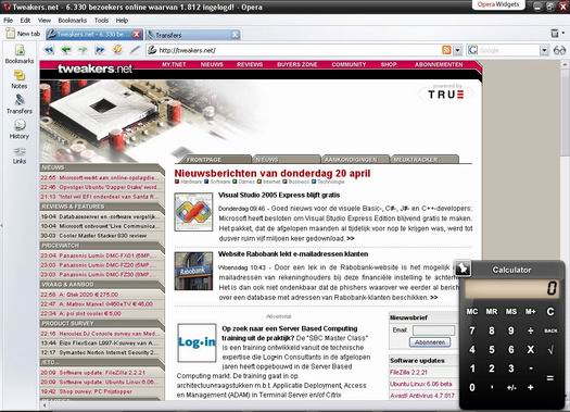 Opera 9.0 beta 1 screenshot (resized)