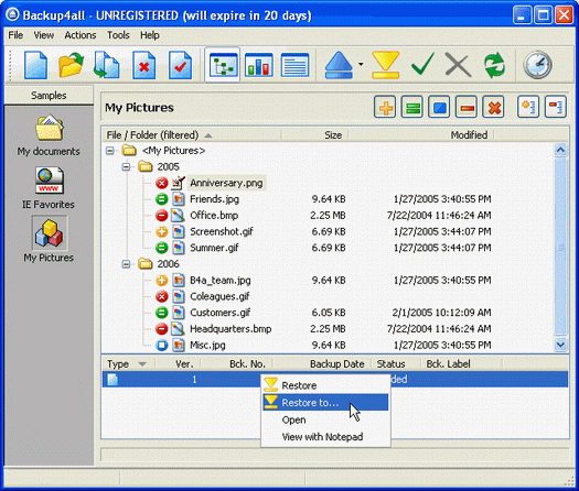 Backup4all screenshot (resized)
