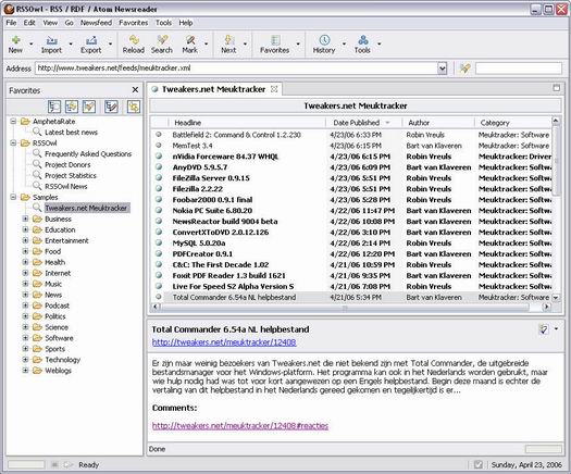 RSSOwl 1.2.1 screenshot