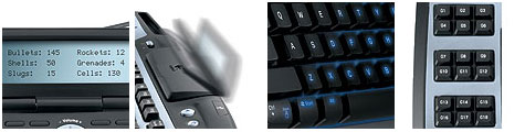 Logitech G15 - voorkant lcd-scherm, opklapbaarheid scherm, verlichte toetsen en macroknoppen