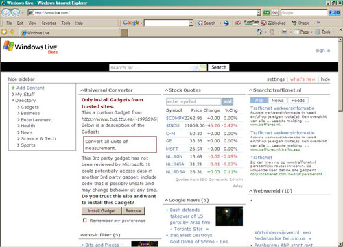 Live.com screenshot (klein) Live.com screenshot (klein)