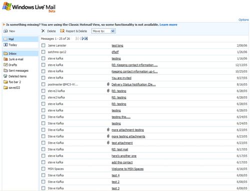 Live Mail met Hotmail-uiterlijk (klein) Live Mail met Hotmail-uiterlijk (klein)