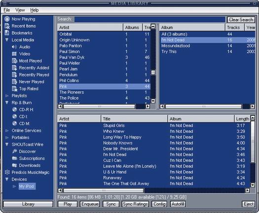 Winamp iPod Plugin screenshot (resized)