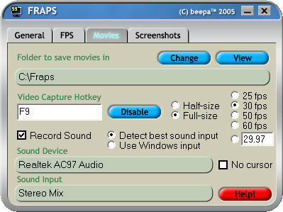 Fraps screenshot