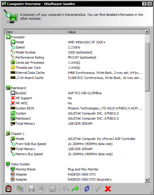SiSoft Sandra 2007.5.10.98 - computer overview